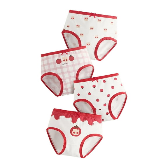 CZHQWE Girls Underwear Size 6 Toddler Underwear Baby Toddler Girls' Underwear, Cotton Panties, Comfort Briefs Red 4PCS