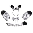 thumbnail image 4 of Conjunto De Cola De Orejas De Animales Strade Fareast Limited Cosplay Para Niños Fiesta De Carnaval Tigre Blanco Y Negro, 4 of 8