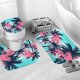thumbnail image 5 of Juego de cortinas de ducha con diseño de palmeras de coco, 4 piezas de juegos de baño con sol morado con cortina de ducha y tapete de baño, tapa de inodoro y alfombras en forma de U, cortina de, 5 of 8