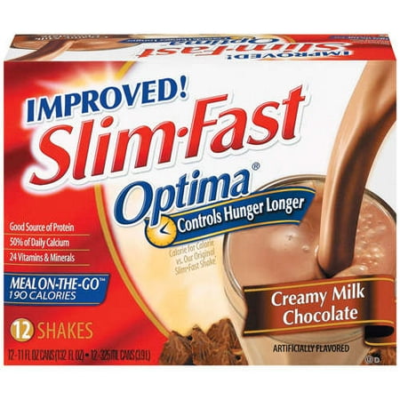 Slim-Fast Optima: Creamy Milk Chocolate Shake Ready to Drink Meal, 12 pk
