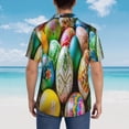 thumbnail image 4 of Lsque Easter Eggs Pattern Hawaiian Shirt for Men Unisex Summer Beach Casual Short Sleeve Cotton Linen Button Down Shirts,XX-Large, 4 of 7