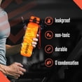 thumbnail image 3 of Squatz 1000ml. Frosted Water Bottle with Strainer - Leak Proof and No Sweat Gym Bottle (Orange), 3 of 7