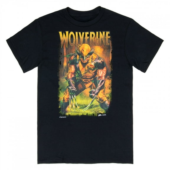 X-Men Wolverine Battle Stance Black T-Shirt-Small