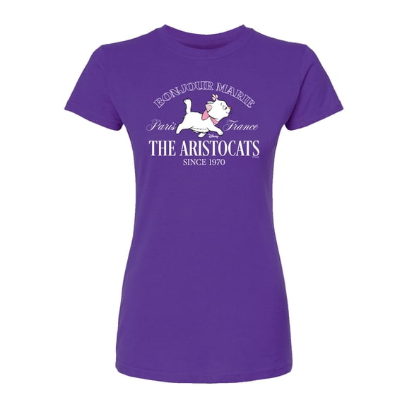 The Aristocats - Bonjour Marie - Juniors Fitted Graphic T-Shirt