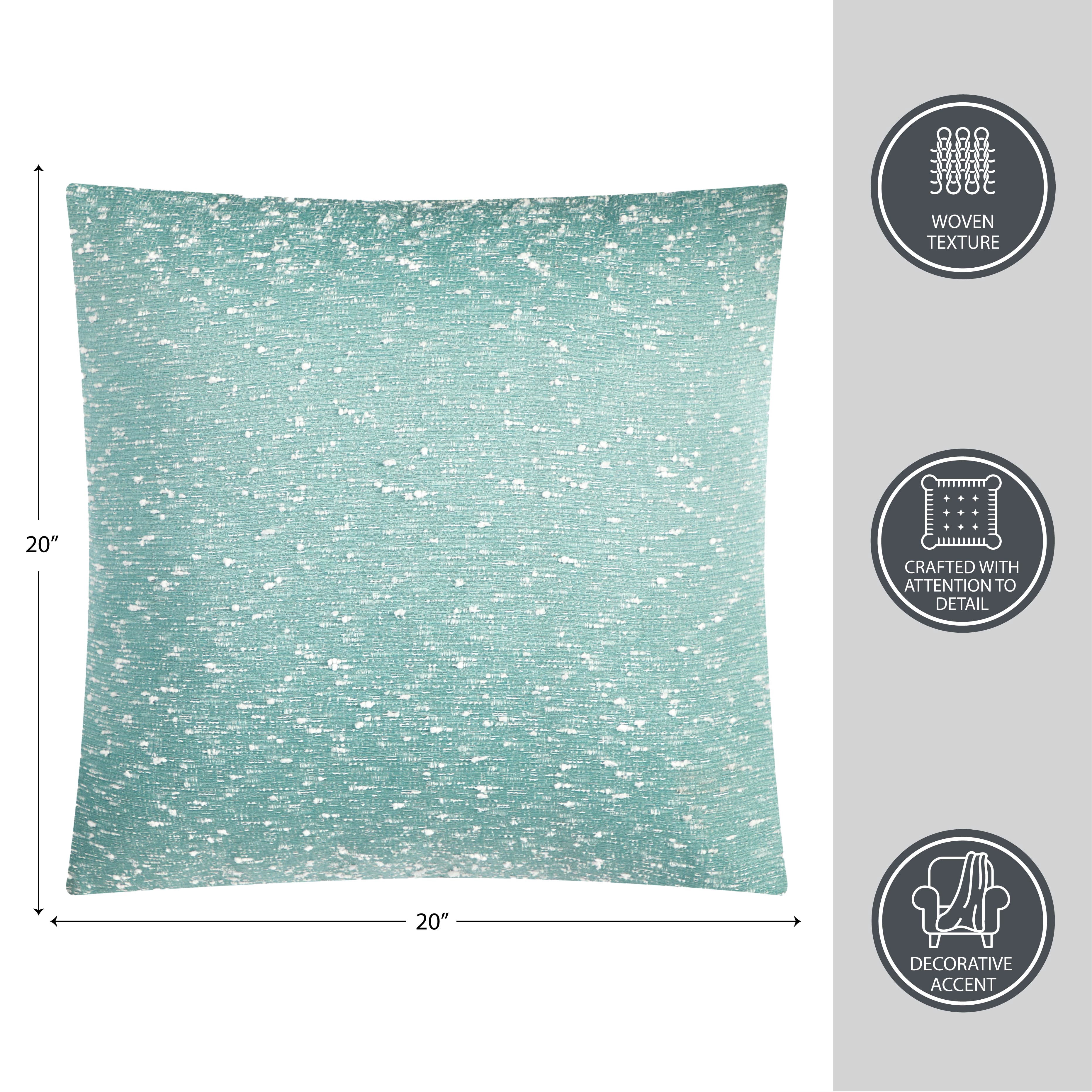 Better Homes & Gardens Aqua Nubby Boucle Textured Square Decorative Pillow, 20 in x 20 in