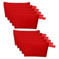thumbnail image 1 of Bolsas de maquillaje de lona Uxcell de 10.2 x 5.5" con correa, paquete de 10, estuche de cremallera para lápices, bolsa de tocador, roja, 1 of 6