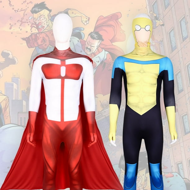 Disfraz de Cosplay de Invencible Invincible Traje de Fiesta de Cosplay Azul y Amarillo Traje de Héroe Clásico Regalos de Cosplay de Anime de Cosplay para Fiestas y Disfraces (Adultos:S, Rojo)