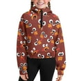 thumbnail image 5 of Uourmeti Funny Turkey Print Girls Half Zipper Sweatshirt kids Half Zipper Sweatshirts with Pocket kids Sweatshirt kid Size 11-12, 5 of 7