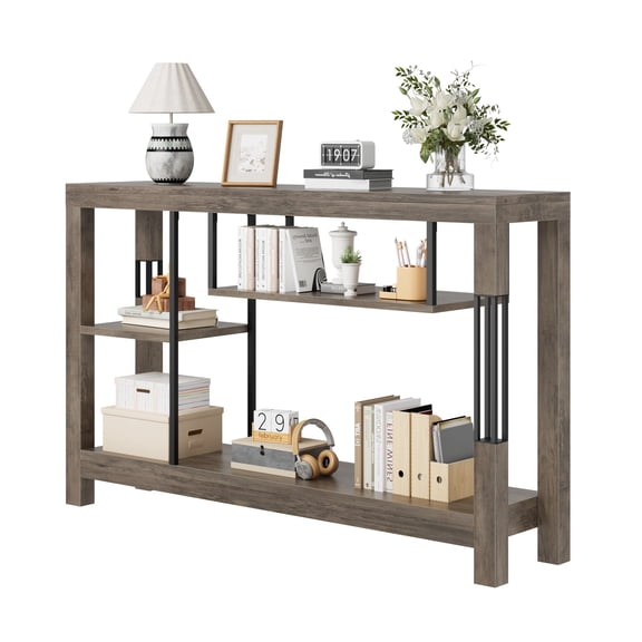 47 Inch Console Table for Entryway,Industrial Sofa Table with Sturdy Metal Frame,Entryway Table for Living Room, Hallway,Narrow Accent Table with Storage