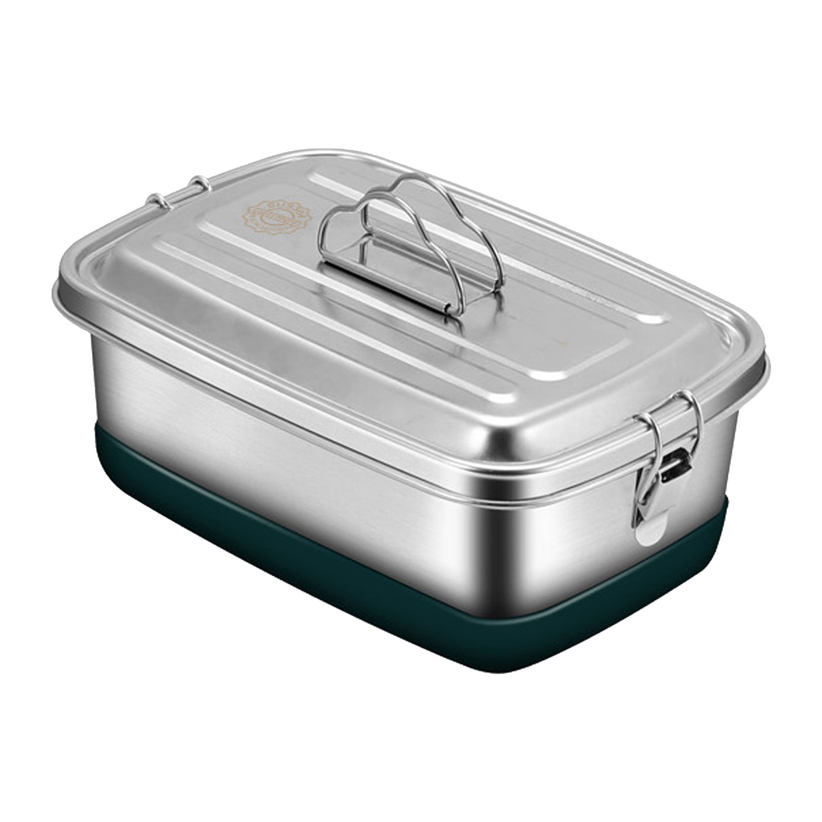 Portable Stainless Steel Lunch Container Double Layer with Compartments Bentos Box for Office School or Travel Use