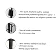 thumbnail image 3 of JERFIT 40x72 inch Frameless Pivot Shower Door with Patterned Glass, 10mm Tempered Glass, Open Entry Design in Matte Black for Bathroom, 3 of 9