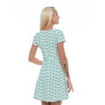 thumbnail image 2 of Women’s A Line Turquoise Summer Dress, Retro Triangle Arrangement, Cross Wrap V Neck, 6 Sizes, by Ambesonne, 2 of 2