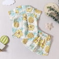 thumbnail image 6 of TAIAOJING Toddler Boys Short Sleeve Cartoon Pineapple Prints T Shirt Tops Shorts Child Kids Gentleman Outfits For 2-3 Years, 6 of 7