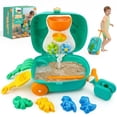 thumbnail image 2 of Toy Life Rolling Dinosaur Sand Toy Beach Toy Set for Kids – Water Play Luggage with Wheels, Bucket, Shovel, Rake & 4 Sand Molds, Outdoor Sand Toy Travel Case, 2 of 8