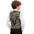 thumbnail image 2 of Garronmavis Cute Gray Camo Boys Suit Vest Lightweight Deer Sleeveless Slim Fit Casual Vests Outfit Comfortable Boy's 3 Button Formal Suit Vest Fashion Adjustable Back Strap Vests, 2 of 7