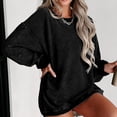 thumbnail image 4 of 2025 Fall Winter New Fashion Polo Neck Long Sleeve Women's Loose Sweatshirt - Bat Sleeve Casual Pullover Solid Color Street Style Top Women's Fashion Hoodies & Sweatshirts, 4 of 11