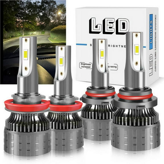 4* 9005 H11 Combo LED Headlight Bulbs KIT for 2015-2019 Ford Transit High Low Beam