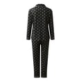 thumbnail image 4 of Xyxonk Polka Dot Pajamas for Women Comfy Button Pj Set Long Sleeve Shirt and Womens Pajama Pants Black Plus Size Lounge 2 Piece Sleepwear Black L, 4 of 7