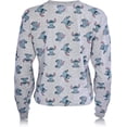 thumbnail image 3 of Disney Women's Lilo and Stitch Long Sleeve Shirt, Printed Allover Cropped Top Shirt Heather Grey - M, 3 of 8