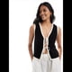 thumbnail image 4 of Chaleco de Punto con Cuello en V y Lazo de Dinero Antiguo para Mujer. Negro L, 4 of 8