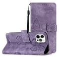 thumbnail image 1 of Compatible with iPhone 15 Pro Embossed Butterfly Case with Wallet and Kickstand Cover, 1 of 5