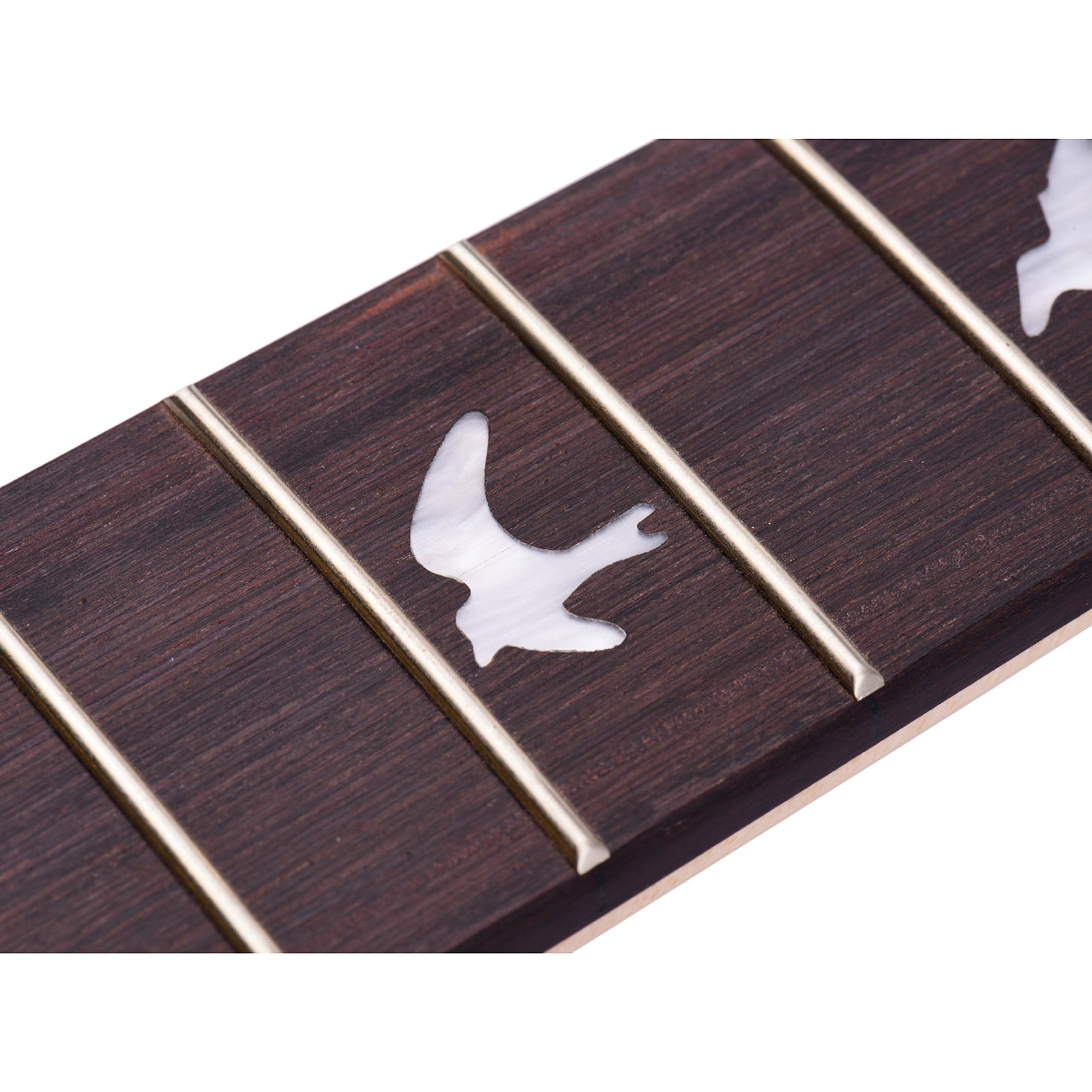 ABMBERTK Universal Unfinished Electric Guitar Neck 22 Frets Maple Wood Fingerboard with White Birds Inlay Replacement,Wood
