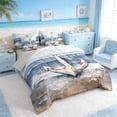 thumbnail image 2 of Manfei Oil Painting Anchor Beach Twin Bedding Sets for Kids Boys and Girls, Nautical Bedding Comforter Set, Gray Reversible 7 Pieces, 2 of 6