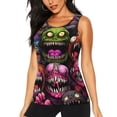 thumbnail image 1 of Fotbe Monstrous Cartoon Characters Blusas Sin Mangas para Mujer – Estilo Casual, Corte Suelto, Slim-Fit, Cuello Redondo Deportivo, Tops de Verano para Gimnasio y Yoga-Large, 1 of 7