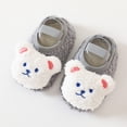 thumbnail image 2 of Nygoyerh Infant Winter Baby Boys Girls Fuzzy Slippers Soft Bear Crib Shoes with Anti-Skid Sole, 2 of 5