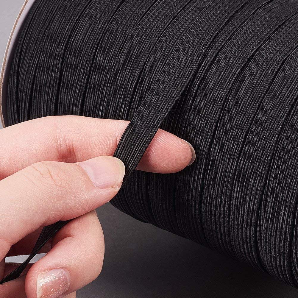 Trimming Shop 7mm Elastic Band Stretchable Smooth Finish Elastic Cord Thread  Sewing - Black, 250mtr 