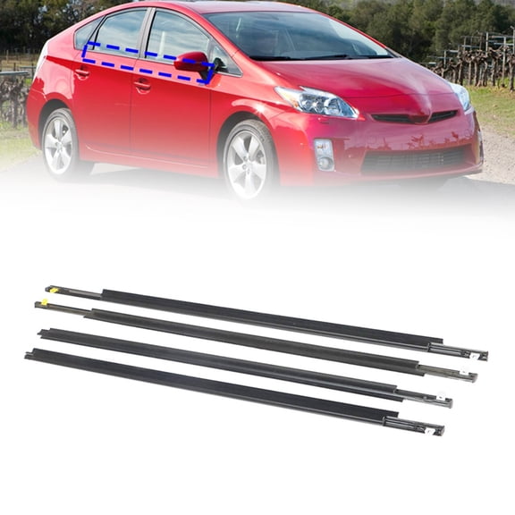 4Pcs Car Window Exterior Trim Strips Seal Weatherstrips Fit for Toyota Prius 2004-2009