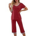 thumbnail image 6 of gakvbuo Jumpsuits For Women Summmer Dressy Wedding Women Sleeveless Seamless Ribbed Crop Tank High Waist Shorts Yoga Outfits Sets, 6 of 8