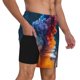 thumbnail image 2 of Fotbe Modern Art Red And Blue Colors Traje de Baño para Hombre – Shorts de Natación de Secado Rápido con Forro y Bolsillos-Small, 2 of 6