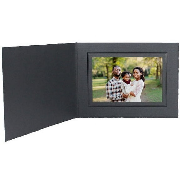 (25 pack) Black Cardboard photo folder 6x4 frame w black foil border  sold in 25s  - 4x6
