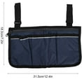 thumbnail image 2 of Wheelchair Armrest Pouch Organizer Bag for Side of Wheelchair,3 Pockets,Waterproof Storage Pouches for Rollators,Scooters,Blue, 2 of 8