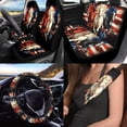 thumbnail image 2 of Uorisanigo American Flag Horse 10 Pack Car Seat Covers Sets with Cars Seat Belt Cover and Water Cup Coaster and Steering Wheel Cover Keychains Soft Easy to Instal Elastic Fabrics for Car SUV, 2 of 7