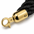 thumbnail image 3 of ABPETE 5 Ft Stanchion Rope, Twisted Barrier Rope with Snap Hooks for Queue Posts, Crowd Control Divider for Hotels, Events, Banks, Theaters and Exhibitions, Black Golden, 3 of 7