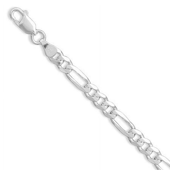 Sterling Silver 30 Inch Figaro Chain Necklace 5.5mm Wide With Lobster Clasp