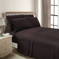 thumbnail image 2 of 1000-Thread-Count 6 Piece Sheet Set - 100% Pure Egyptian Cotton Sheets 14" Inch Deep Pocket - Soft & Smooth Quality Bedsheets (Chocolate Stripe) Full-XXL Size., 2 of 6