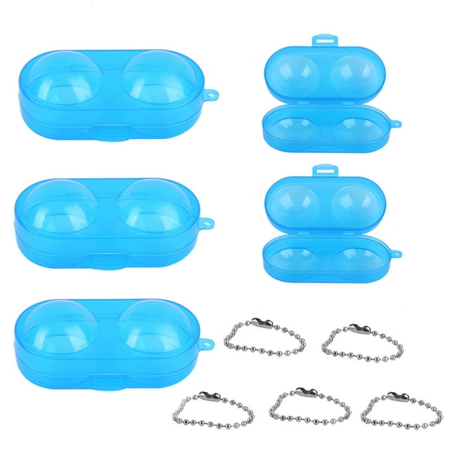 Spptty Boîte de Rangement pour Tennis de Table, 5 Pcs Boîte de Rangement en Plastique pour Tennis de Table Conteneur de Balles de Pong avec Chaîne, Boîte de Rangement pour Balles de Pong