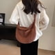 thumbnail image 5 of Bolso bandolera de pana para mujer Bolso casual de media luna Bolso de compras (café), 5 of 7