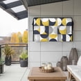 thumbnail image 2 of Outdoor TV Cover 68x42x4.5in, Medieval Nordic Geometric Art Weatherproof TV Screen Protector with Zipper, Splicing Semicircle Rectangles Outside Television Cover Fits Up to 70-75", 2 of 9