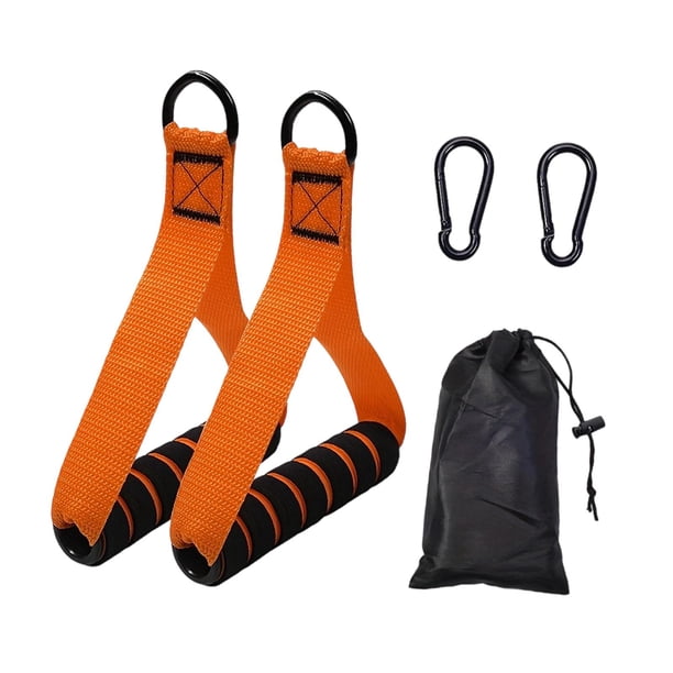 2 asas de ejercicio, banda de resistencia, agarre para pilates, entrenamiento, accesorio de gimnasio resistente, asas versátiles para hacer ejercicio. Naranja