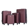 thumbnail image 2 of 4-Piece ABS Lightweight Luggage Set with TSA Combination Lock, 360° Spinner Wheels, 16/20/24/28 Inch Carry-On & Checked Suitcases, Wine Red Complete 4-Piece Luggage Set, 2 of 18