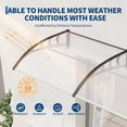 thumbnail image 6 of Kicctian  40''x80'' Clear Outdoor Door Awning Canopy, Polycarbonate Cover, Plastic Steel Brackets, UV, Rain, Snow, and Sun Protectivn, Ideal for Porch, Patio, Window, 6 of 7