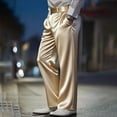 thumbnail image 2 of Migroa Mens Baggy Casual Dress Pants Lightweight Pleated Wide Leg Pants Loose Relaxed Fit Trousers Gold XL, 2 of 5