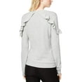 thumbnail image 2 of maison Jules Womens Ruffled Sweatshirt, Grey, X-Large, 2 of 2