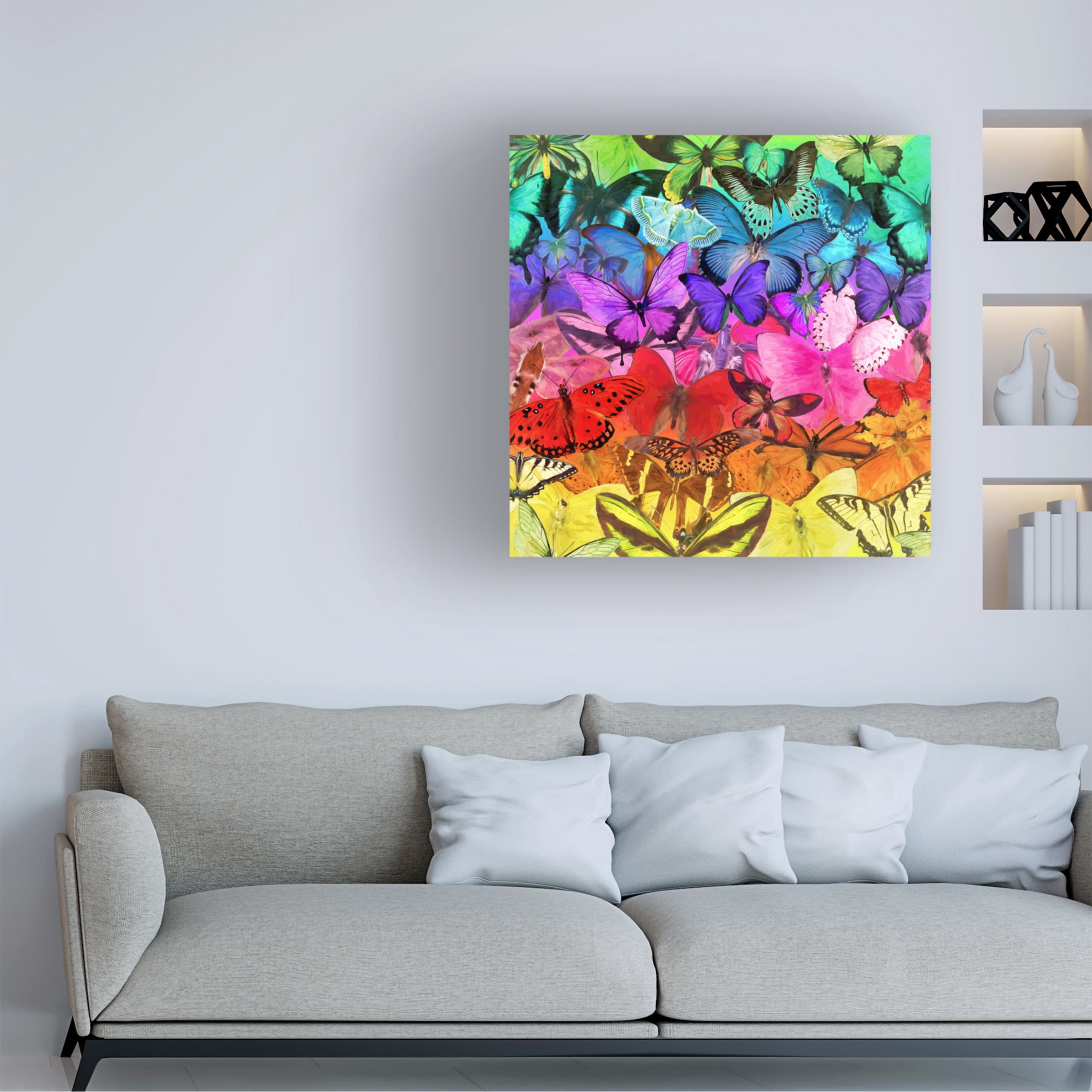 Cora Niele 'Rainbow of Butterflies' Canvas Art