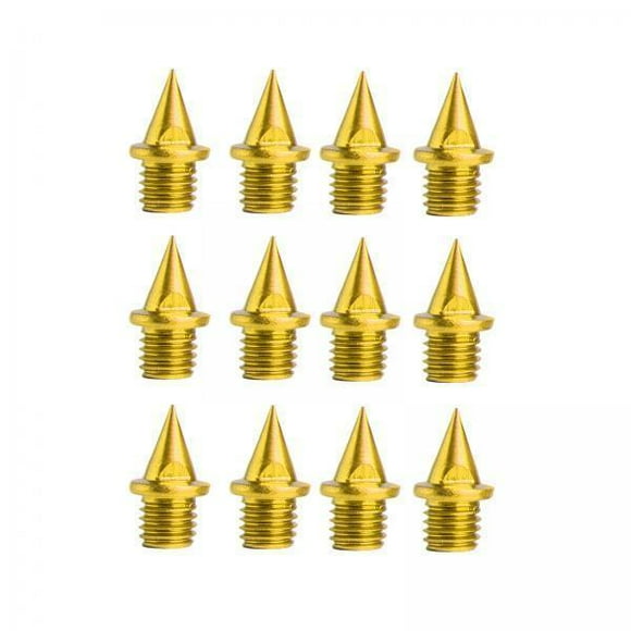 koolsoo 3x12 Pieces Track and Field Running Spikes Track Spikes for Competition Sports Gold