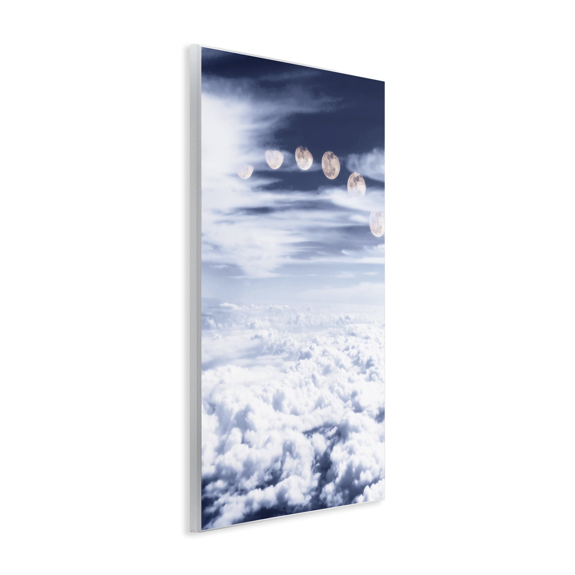 Stupell Industries Moon Phases Over Clouds Landscape Painting Unframed Art Print Wall Art, 13 x 19